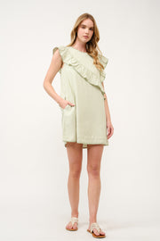 Striped Ruffle Shift Dress I ABED7707 I SHIP 03/31/25