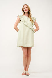 Striped Ruffle Shift Dress I ABED7707 I SHIP 03/31/25