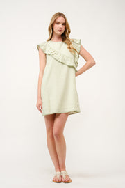 Striped Ruffle Shift Dress I ABED7707 I SHIP 03/31/25