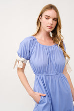 Load image into Gallery viewer, Tiered Midi Dress with Bow Tie Sleeves I ABED7710 I SHIP 03/31/25
