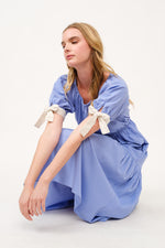 Load image into Gallery viewer, Tiered Midi Dress with Bow Tie Sleeves I ABED7710 I SHIP 03/31/25

