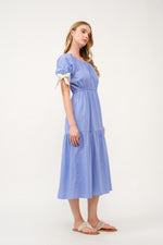 Load image into Gallery viewer, Tiered Midi Dress with Bow Tie Sleeves I ABED7710 I SHIP 03/31/25
