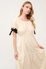 Load image into Gallery viewer, Tiered Midi Dress with Bow Tie Sleeves I ABED7710 I SHIP 03/31/25
