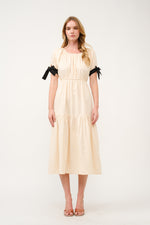 Load image into Gallery viewer, Tiered Midi Dress with Bow Tie Sleeves I ABED7710 I SHIP 03/31/25
