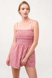 Floral Printed Playsuit  I ABED7711 Pink