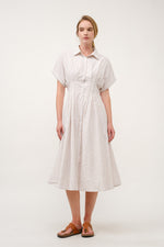 Load image into Gallery viewer, Striped Button-Up Midi Shirt Dress I ABED7712 Taupe
