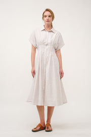 Striped Button-Up Midi Shirt Dress I ABED7712 Blue