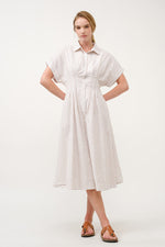 Load image into Gallery viewer, Striped Button-Up Midi Shirt Dress I ABED7712 Taupe
