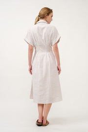 Striped Button-Up Midi Shirt Dress I ABED7712 Blue