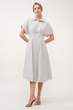 Load image into Gallery viewer, Striped Button-Up Midi Shirt Dress I ABED7712 Taupe
