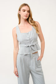 Peplum Top and Wide-Leg Pants Set  I ABED7733 I SHIP 03/31/25