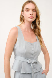 Peplum Top and Wide-Leg Pants Set  I ABED7733 I SHIP 03/31/25