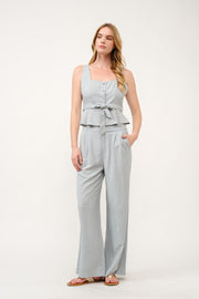 Peplum Top and Wide-Leg Pants Set  I ABED7733 I SHIP 03/31/25