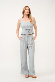 Peplum Top and Wide-Leg Pants Set  I ABED7733 I SHIP 03/31/25