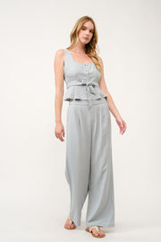 Peplum Top and Wide-Leg Pants Set  I ABED7733 I SHIP 03/31/25