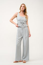 Peplum Top and Wide-Leg Pants Set  I ABED7733 I SHIP 03/31/25