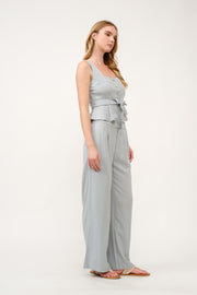 Peplum Top and Wide-Leg Pants Set  I ABED7733 I SHIP 03/31/25