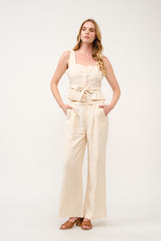 Peplum Top and Wide-Leg Pants Set  I ABED7733 I SHIP 03/31/25