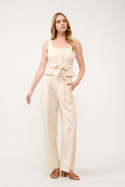 Peplum Top and Wide-Leg Pants Set  I ABED7733 I SHIP 03/31/25