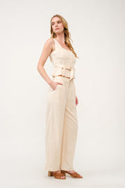 Peplum Top and Wide-Leg Pants Set  I ABED7733 I SHIP 03/31/25