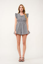 Load image into Gallery viewer, Gingham Smocked Romper  I ABED7734 I SHIP 03/31/25

