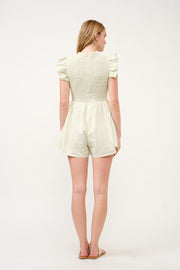 Gingham Smocked Romper  I ABED7734 I SHIP 03/31/25