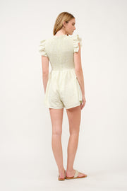 Gingham Smocked Romper  I ABED7734 I SHIP 03/31/25