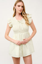 Load image into Gallery viewer, Gingham Smocked Romper  I ABED7734 I SHIP 03/31/25
