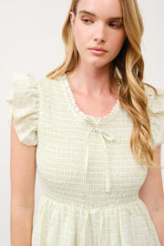 Gingham Smocked Romper  I ABED7734 I SHIP 03/31/25