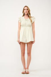 Gingham Smocked Romper  I ABED7734 I SHIP 03/31/25