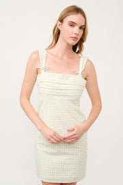 Plaid Bow Strap Mini Dress  I ABED7735 I SHIP 03/31/25