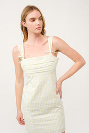 Plaid Bow Strap Mini Dress  I ABED7735 I SHIP 03/31/25