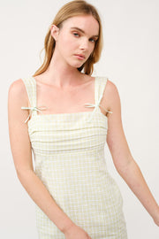 Plaid Bow Strap Mini Dress  I ABED7735 I SHIP 03/31/25