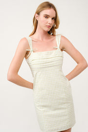 Plaid Bow Strap Mini Dress  I ABED7735 I SHIP 03/31/25