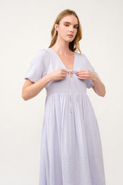 Puff Sleeve Midi Dress  I ABED7738 I SHIP 03/31/25