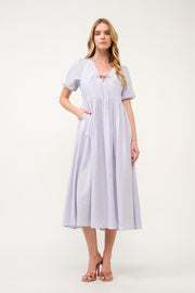 Puff Sleeve Midi Dress  I ABED7738 I SHIP 03/31/25