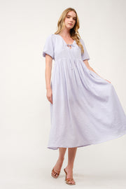 Puff Sleeve Midi Dress  I ABED7738 I SHIP 03/31/25