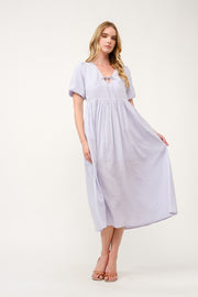 Puff Sleeve Midi Dress  I ABED7738 I SHIP 03/31/25