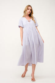 Puff Sleeve Midi Dress  I ABED7738 I SHIP 03/31/25