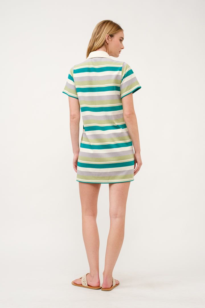 Striped Polo Shirt Dress  I ABED7739 I SHIP 03/31/25