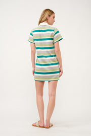 Striped Polo Shirt Dress  I ABED7739 I SHIP 03/31/25