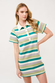 Striped Polo Shirt Dress  I ABED7739 I SHIP 03/31/25