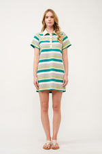 Load image into Gallery viewer, Striped Polo Shirt Dress  I ABED7739 I SHIP 03/31/25

