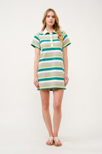 Load image into Gallery viewer, Striped Polo Shirt Dress  I ABED7739 I SHIP 03/31/25
