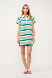 Striped Polo Shirt Dress  I ABED7739 I SHIP 03/31/25