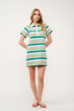 Load image into Gallery viewer, Striped Polo Shirt Dress  I ABED7739 I SHIP 03/31/25
