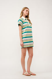 Striped Polo Shirt Dress  I ABED7739 I SHIP 03/31/25