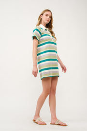 Striped Polo Shirt Dress  I ABED7739 I SHIP 03/31/25