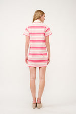 Load image into Gallery viewer, Striped Polo Shirt Dress  I ABED7739 I SHIP 03/31/25
