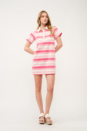 Striped Polo Shirt Dress  I ABED7739 I SHIP 03/31/25